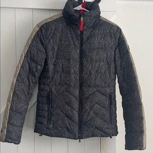 Bogner Blue and gray/silver Paisley Patterned Puffer Jacket